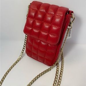 Charming Charlie Red Quilted Crossbody Bag Mini